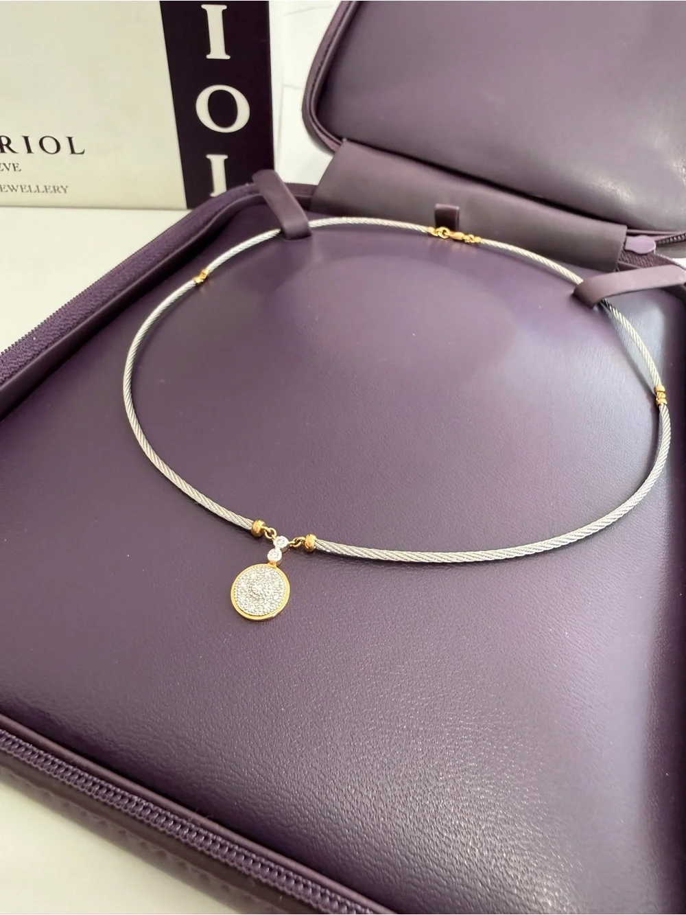 Charriol Diamond 18K Steel Cable Necklace